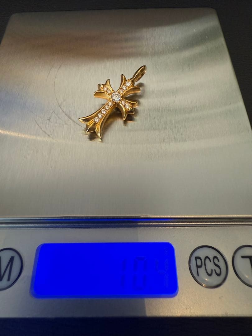 クロムハーツ 22K タイニーファットクロスPAVEダイヤ