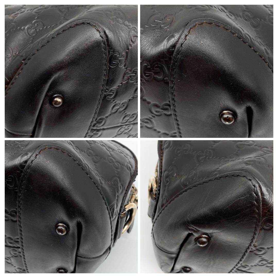 良品】GUCCI GG柄 エンボスレザー 2WAYバッグ ハートチャーム