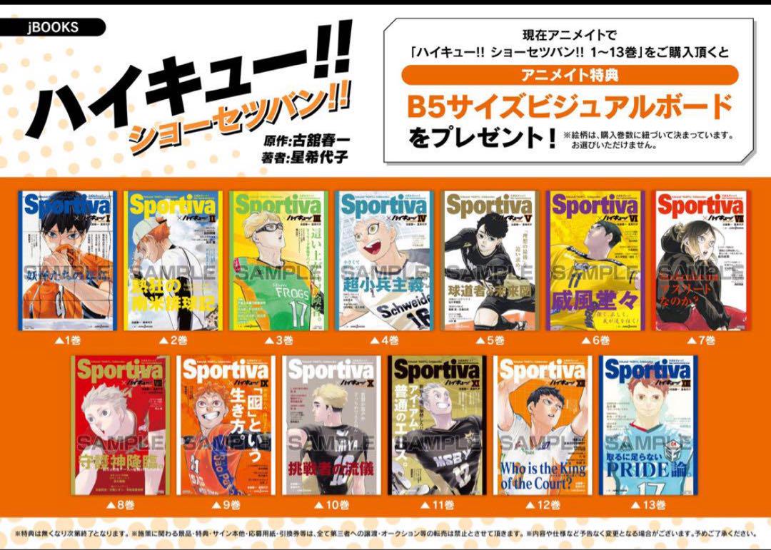 ハイキュー!!ショーセツバン Sportiva アニメイト ビジュアルボード ハイキュー!!ショーセツバン Sportiva アニメイト ビジュアル