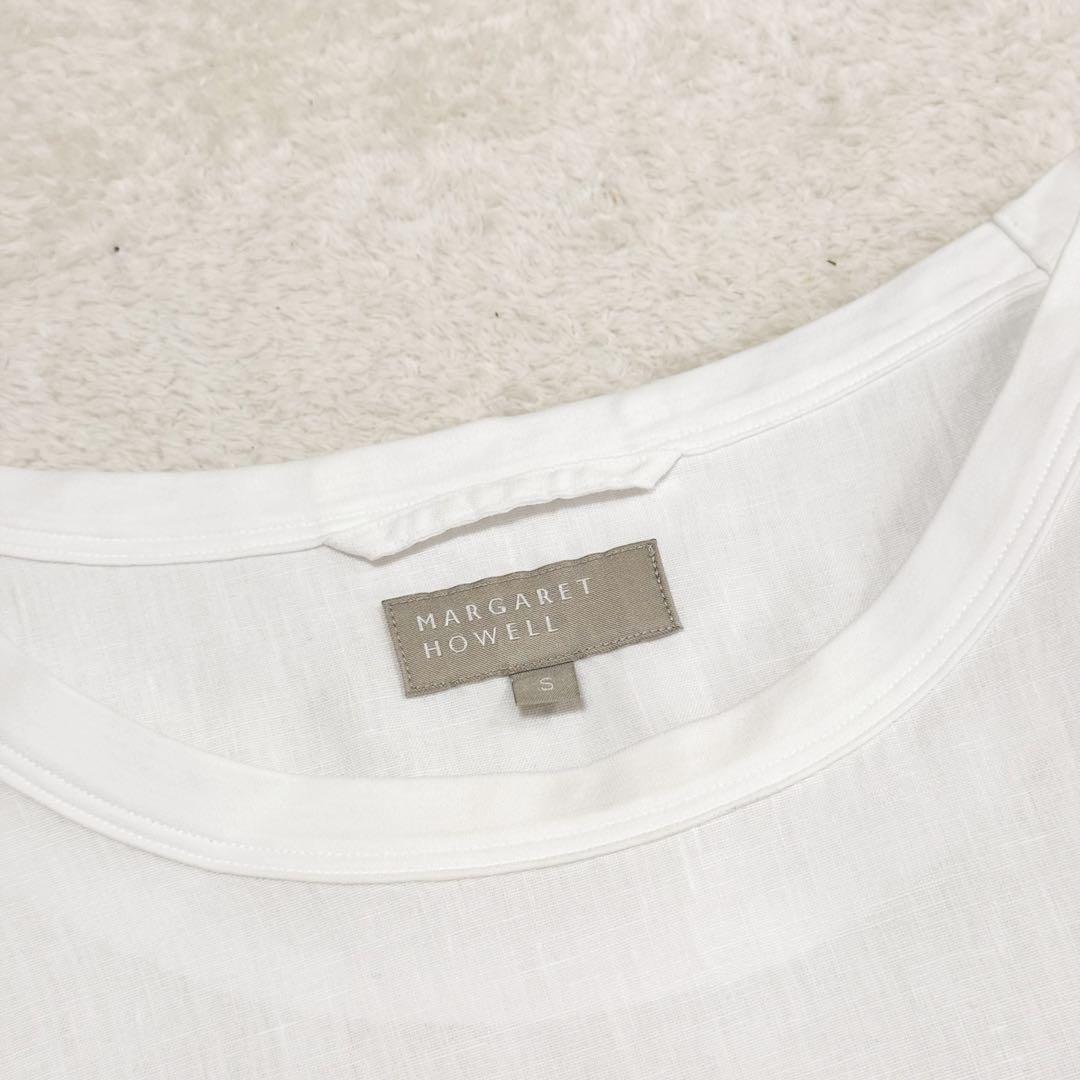極美品 マーガレットハウエル リネン 半袖 Tシャツ ホワイト S ゆったり感