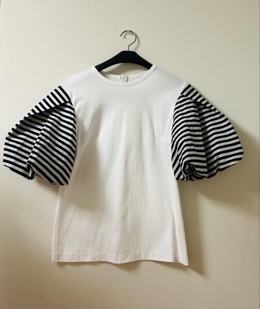 ボーダーズアットバルコニー　フレアTシャツ　36 オフホワイト BORDERS at BALCONY(ボーダーズ アット バルコニー)｜バック