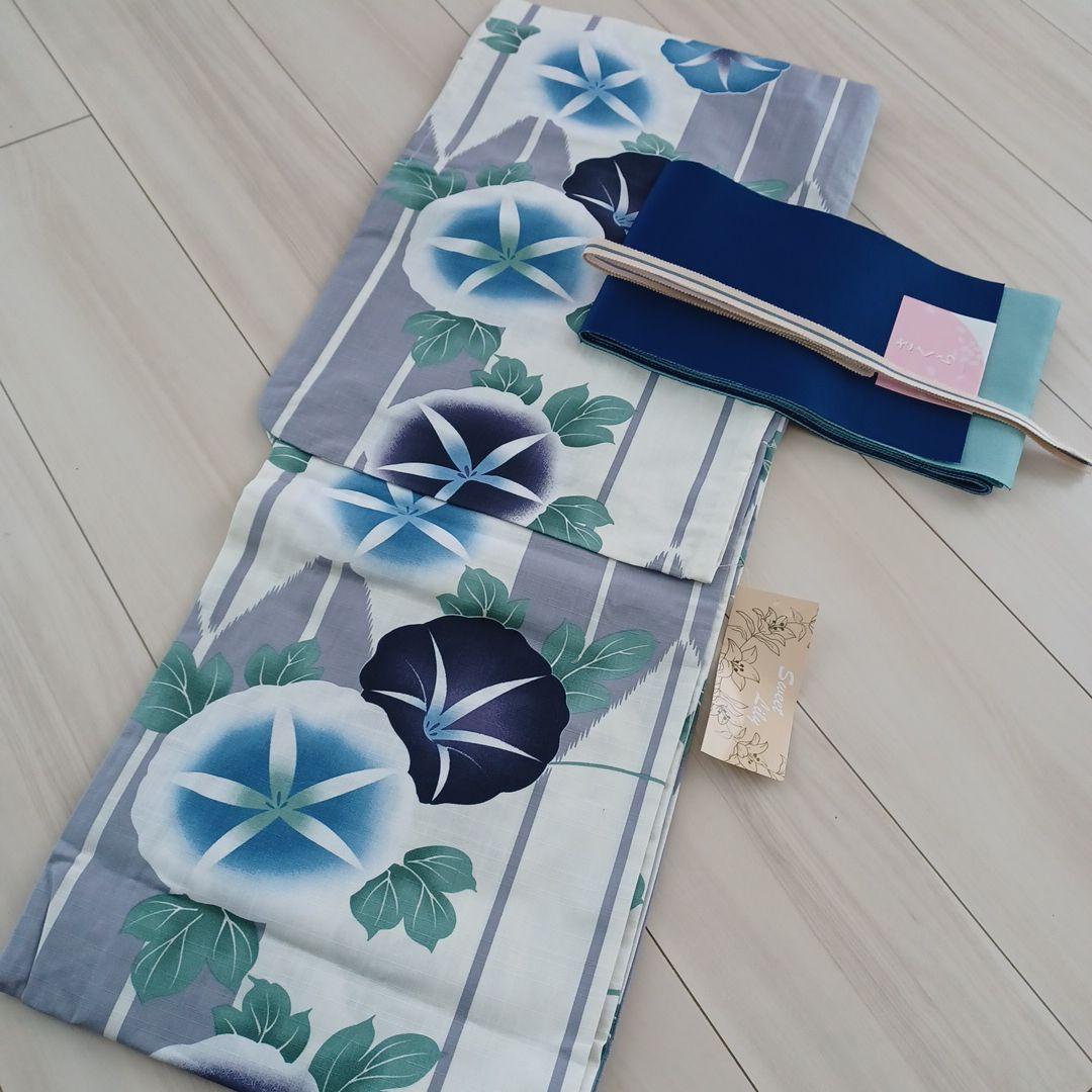 新品☆呉服屋♪大人上品な芍薬 夏着物 浴衣3点セット