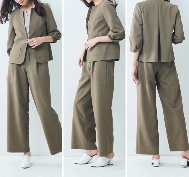 新品☆LL♪カーキ系♪うすかる♪おしゃれセットアップ