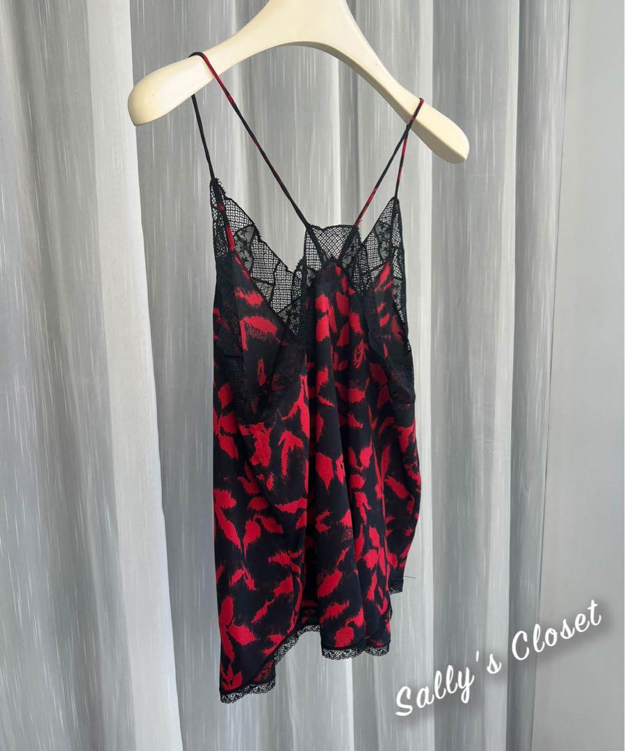 ⭐️23新作 ♡ Zadig&Voltaire 黒花柄キャミソール 新品♡　074