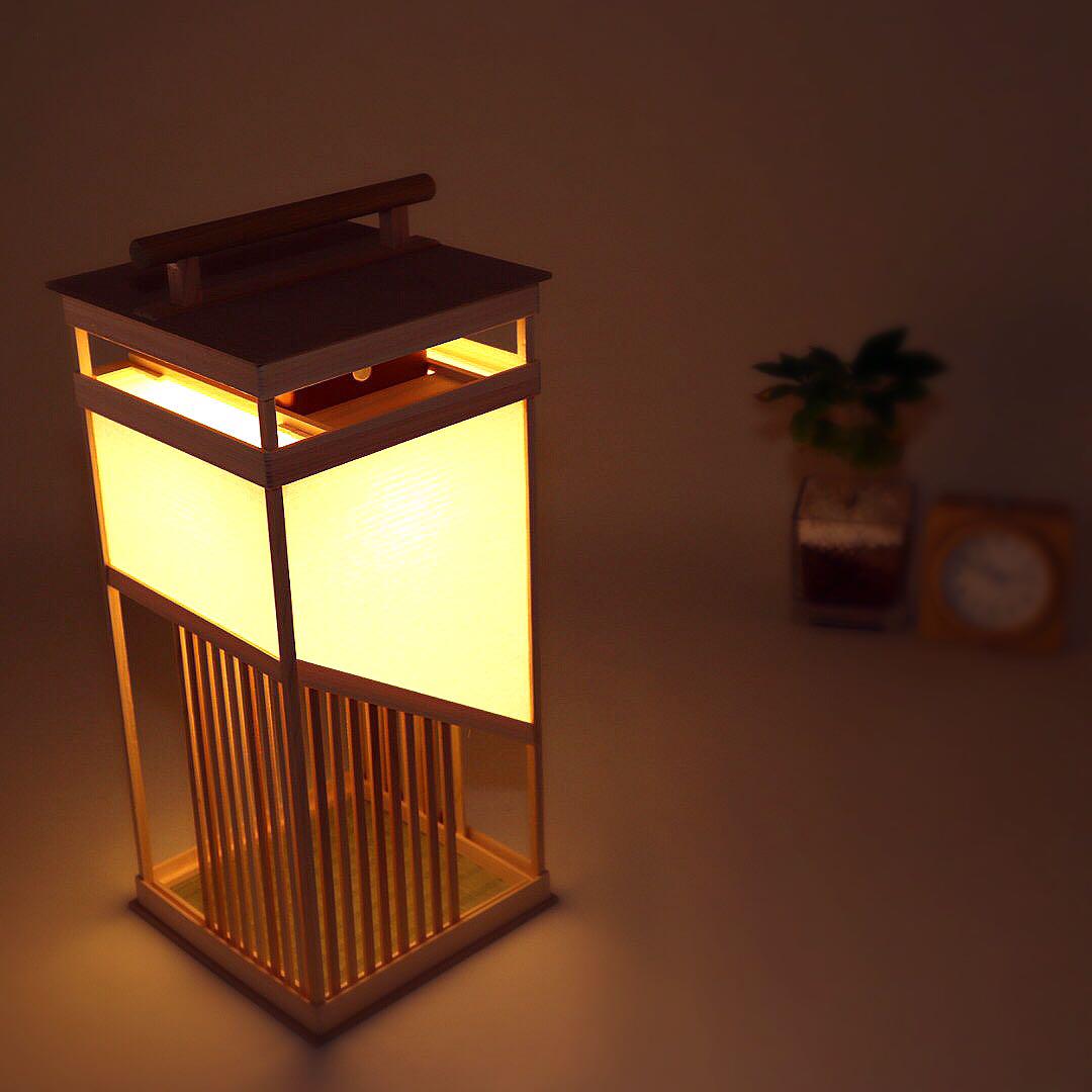灯り箱【人感センサー】行灯/行燈　和風　ハンドメイド　ランプ　畳　和モダン
