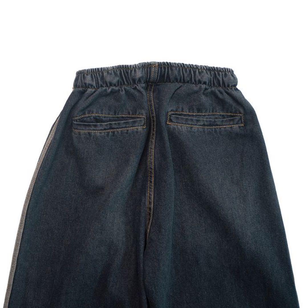 COLN hold track jeans スリーストライプ ワイドバギーデニム