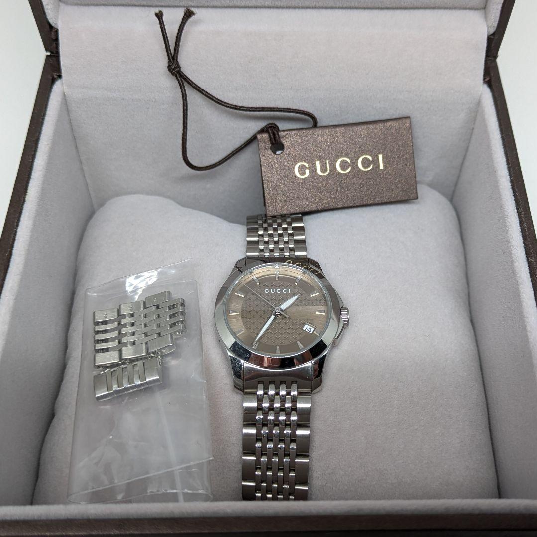 電池交換済】GUCCI(グッチ) Gタイムレスレディース腕時計（箱