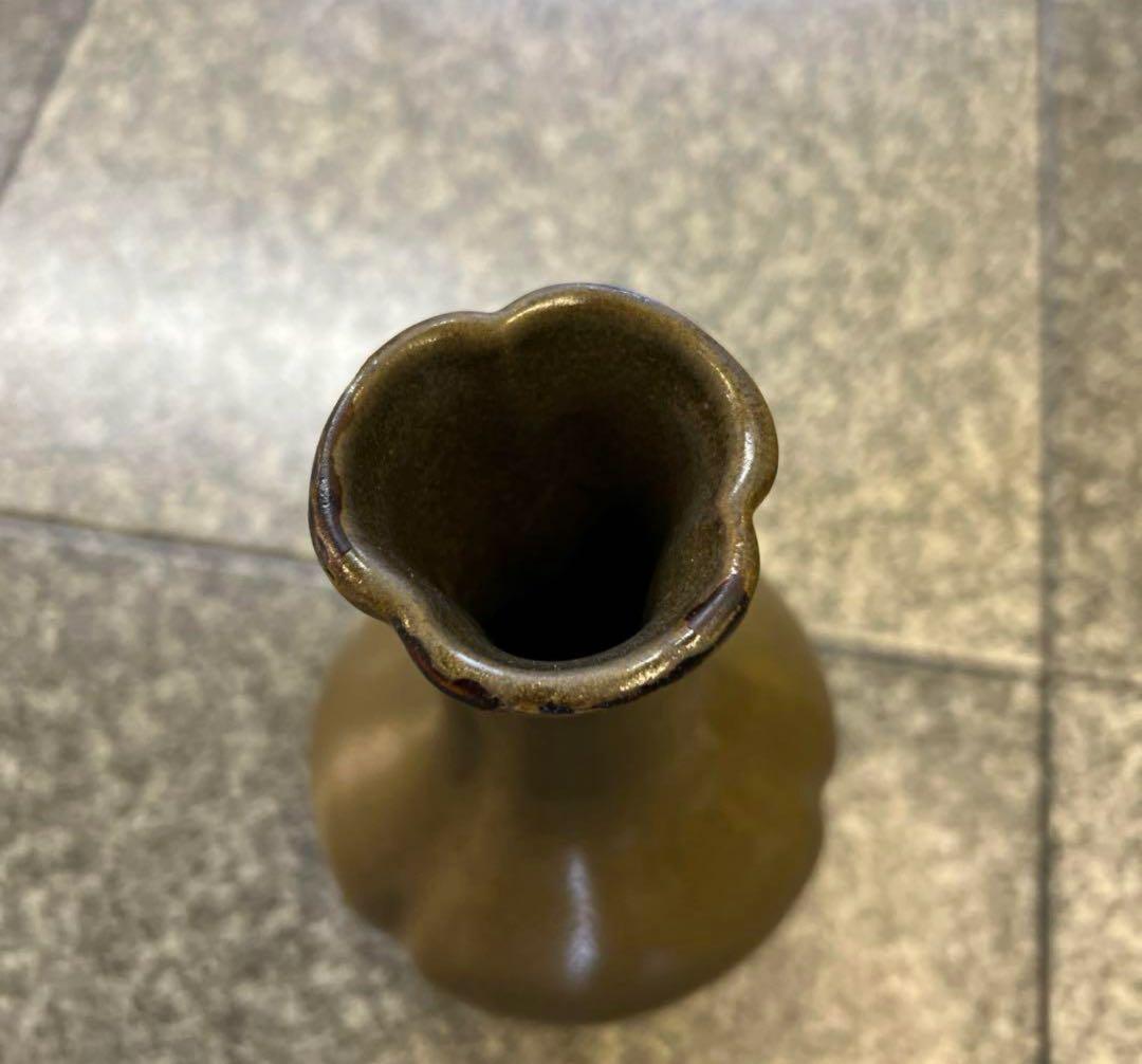 中国古美術 茶葉末釉花瓶 清時代
