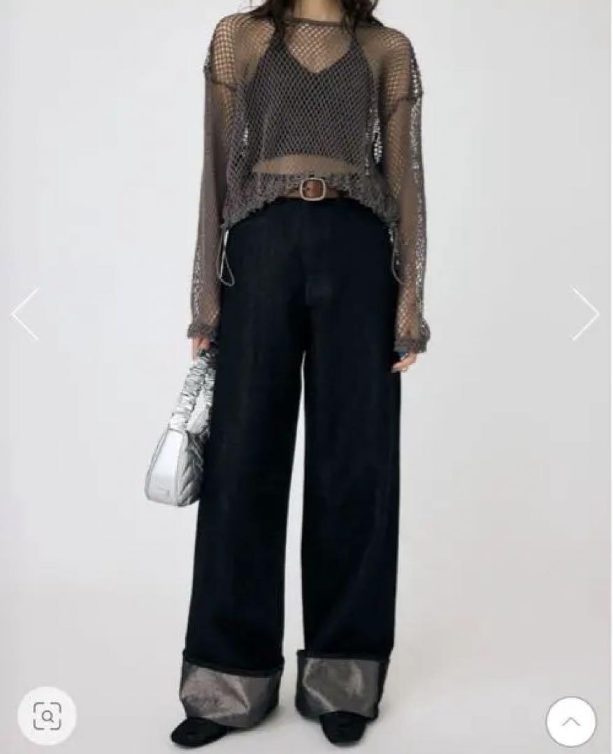 MOUSSY | GLITTER DENIM WIDE STRAIGHT (ワイド ) |SHEL'TTER
