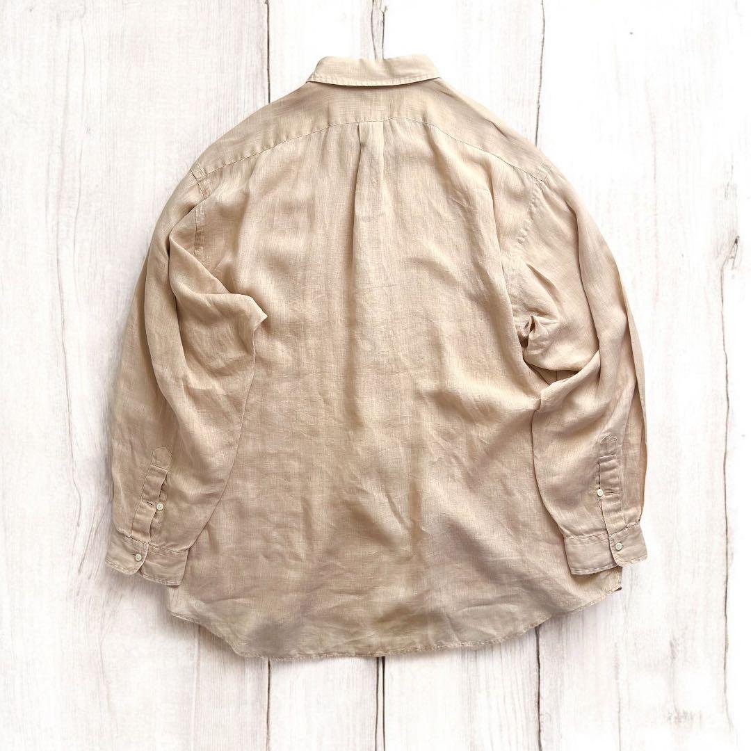Ralph Lauren 90s リネン BIG SHIRT BD (XL)