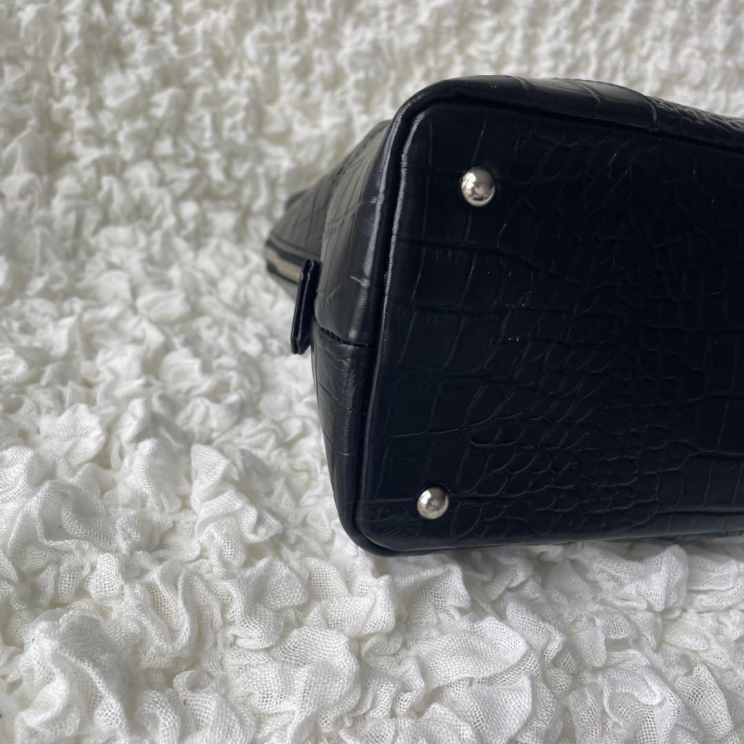 未使用級❗️ Kitamura トートバッグ クロコ型押し　黒　大容量 未使用級❗️ Kitamura トートバッグ クロコ型押し 黒 大容量