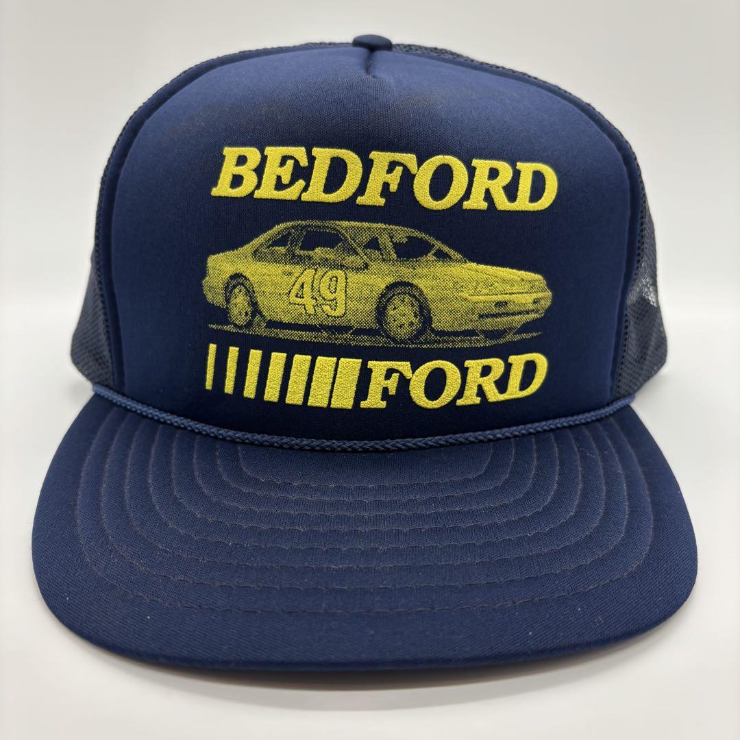 90s　ヴィンテージ　BEDFORD　フォード　プリントロゴ　トラッカーキャップ