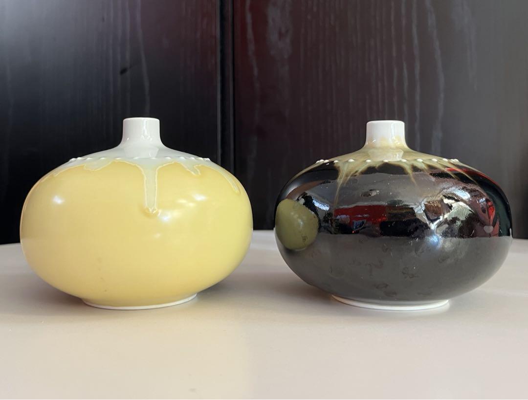 ◆ジャパニーズモダン◆ ヴィンテージ 陶器花器 3点 昭和レトロ フラワーベース ヴィンテージ 白山陶器 花瓶 森正洋 フラワーベース