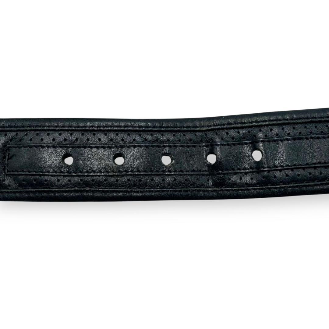 エンポリオアルマーニ パンチング レザー ベルト ブラック シルバー スタッズ エンポリオアルマーニ パンチング レザー ベルト ブラック シルバー スタッズ