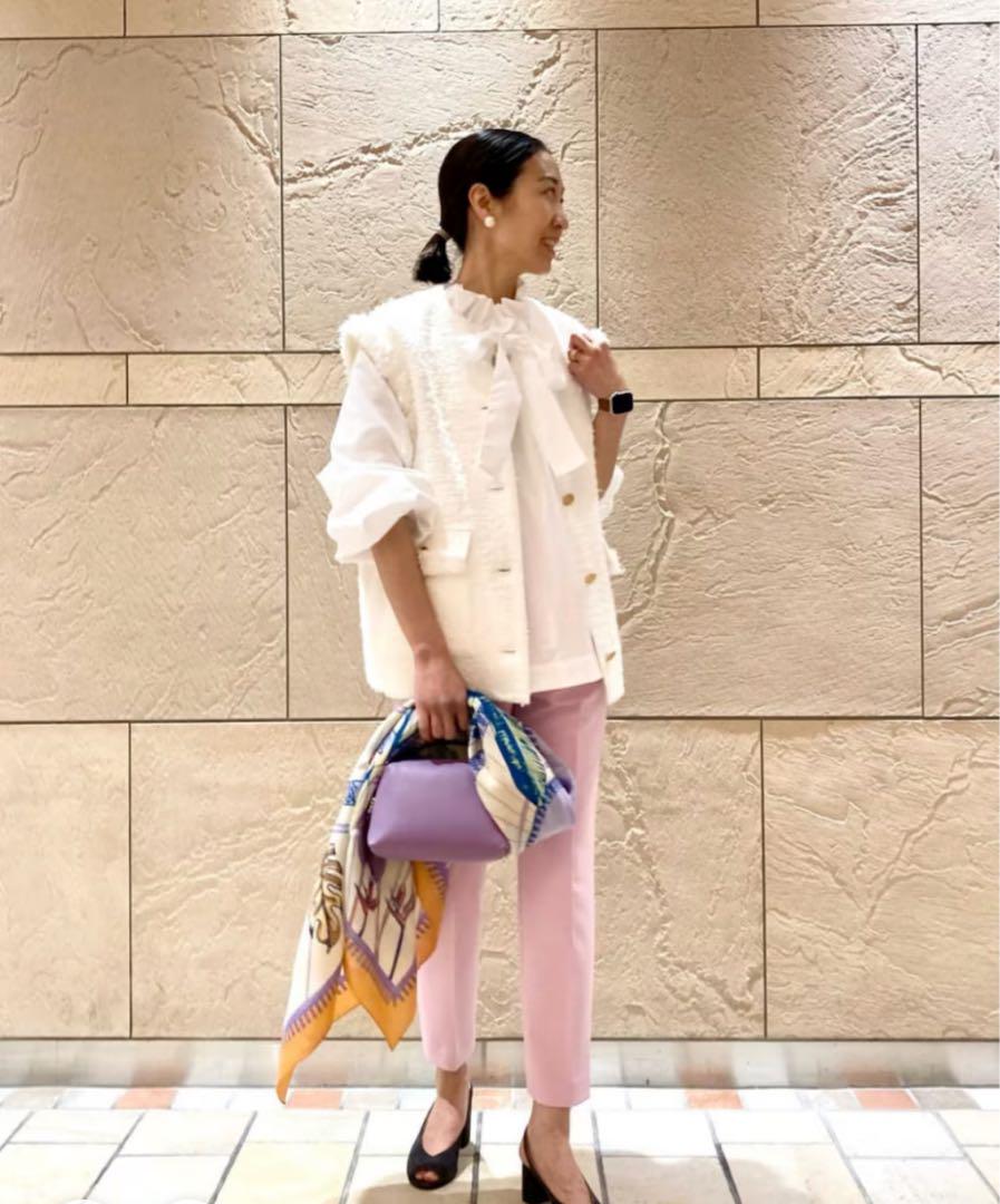 UNITED ARROWS ファンシーツイード ノーカラー ベスト