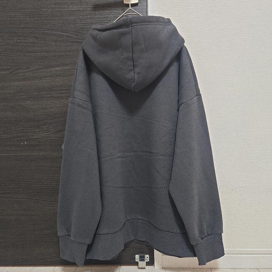 ■完売品■PUAL CE CIN 裏起毛ロゴプリントパーカー チャコール■ □完売品□PUAL CE CIN 裏起毛ロゴプリントパーカー チャコール