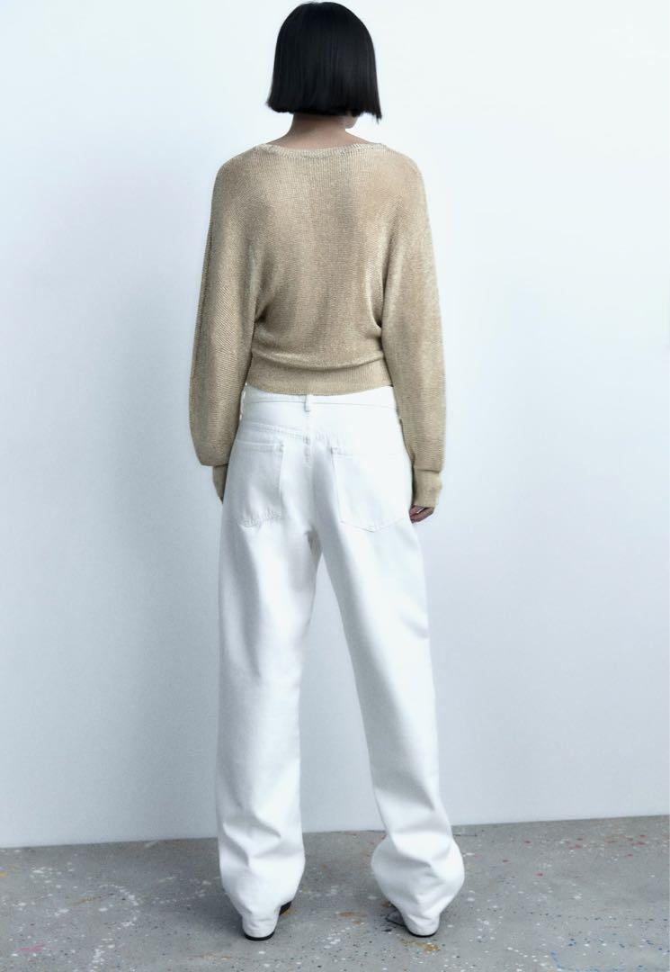 ZARA METALLIC MESH KNIT TOP メッシュニット - メルカリ