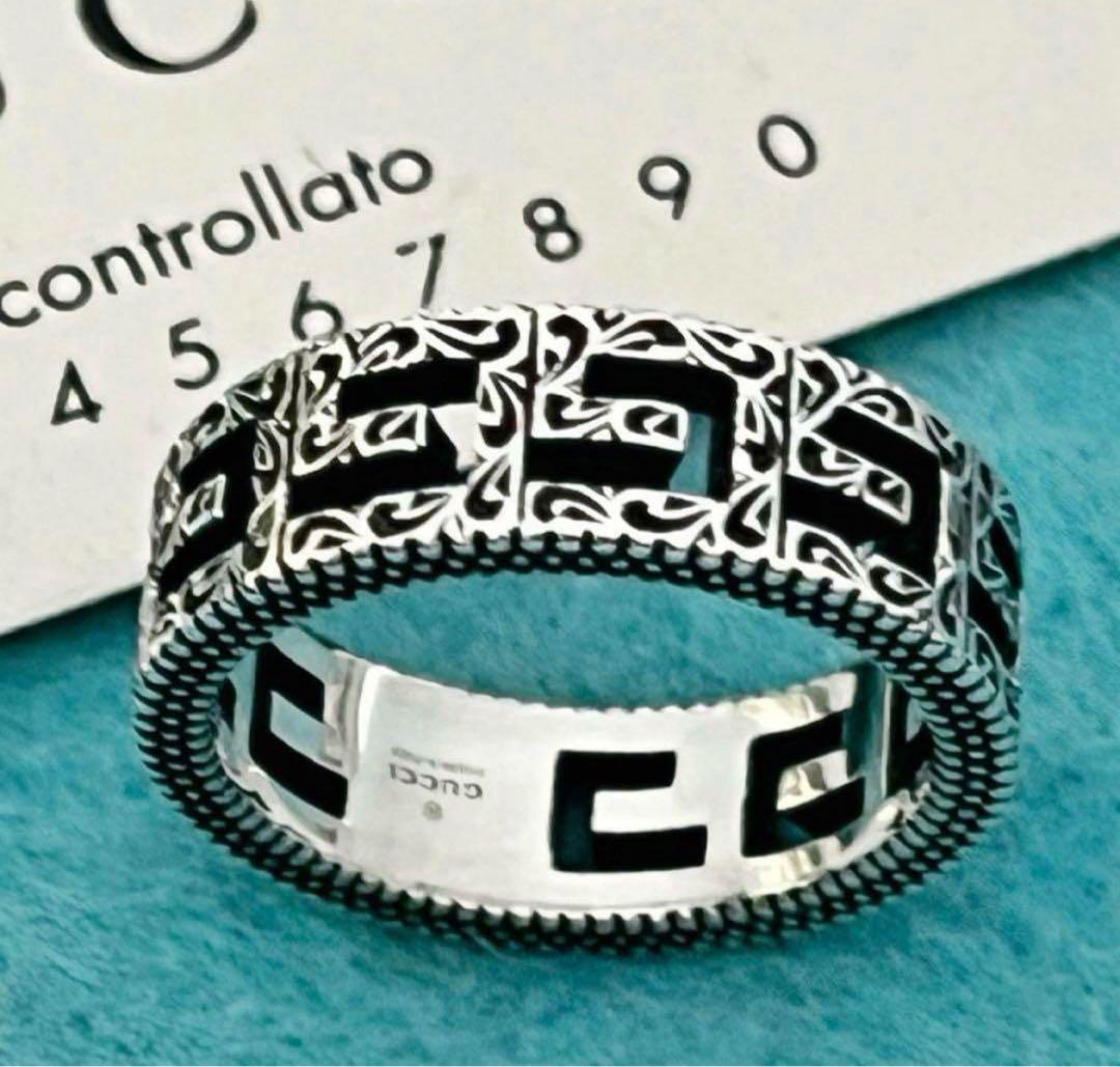 極美品‼️GUCCI 指輪 燻‼️スクエアGリング 14号 極美品‼️GUCCI 指輪 燻‼️スクエアGリング 14号