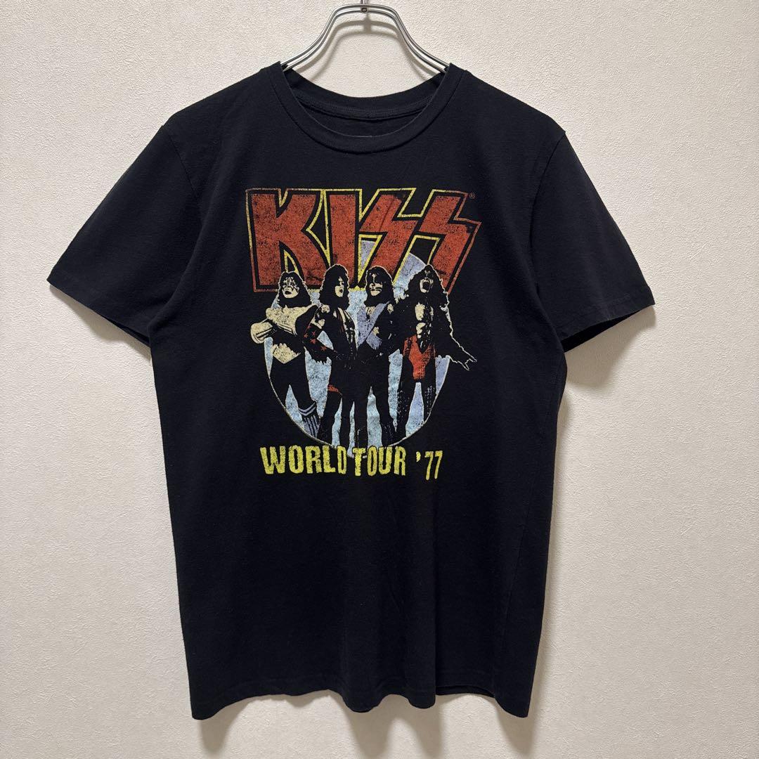 KISS バンド Tシャツ Mサイズ 黒 KISS キッス Tシャツ メンズ プリント 厚手 ヘビーウェイト