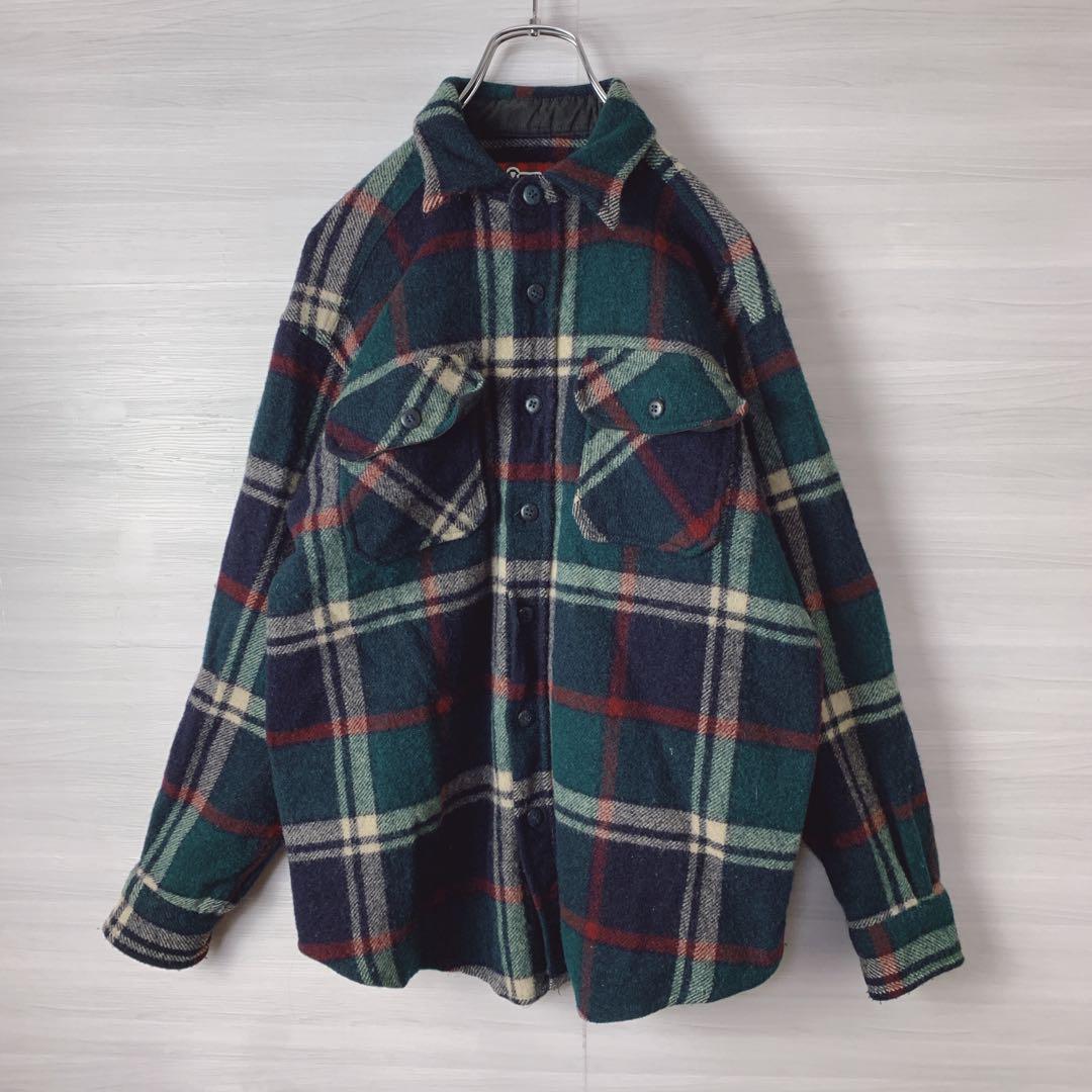 Wool rich ヘビーウェイト　ネルシャツ　ブランケット　メキシコ製　90s