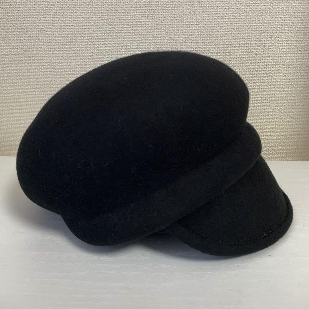 【大人気/美品】CA4LAカシラ キャスケット黒 ブラック ハンチング ベレー帽