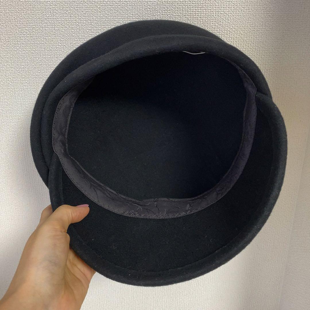 【大人気/美品】CA4LAカシラ キャスケット黒 ブラック ハンチング ベレー帽
