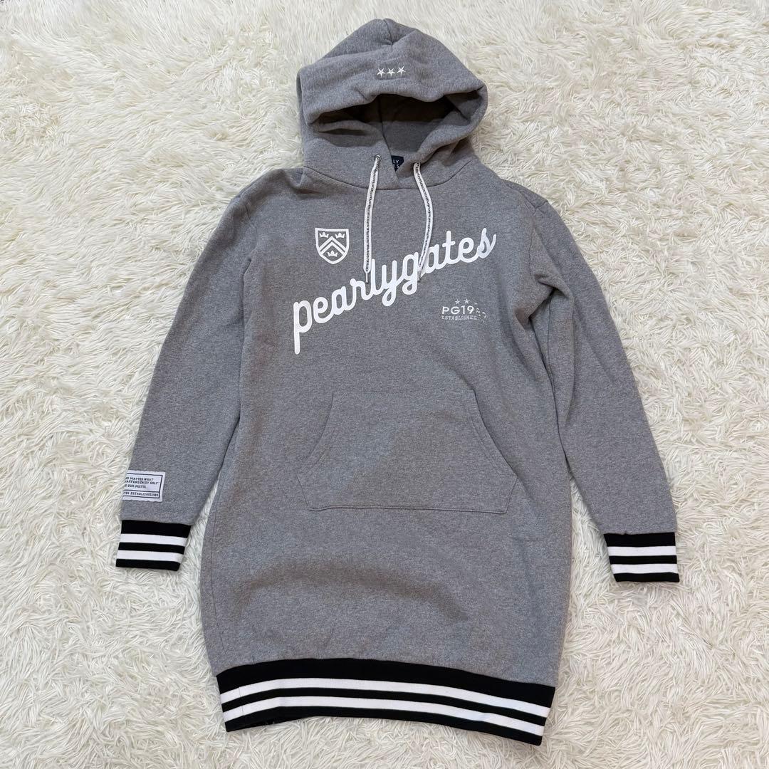 1699 パーリーゲイツ ロングスウェットパーカー サイズ1 グレーS PEARLY GATES