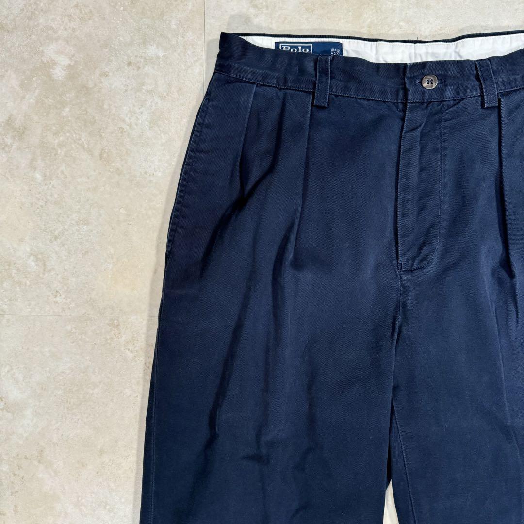 90s \"Ralph Lauren\" 2タック チノパンツ w30 l30