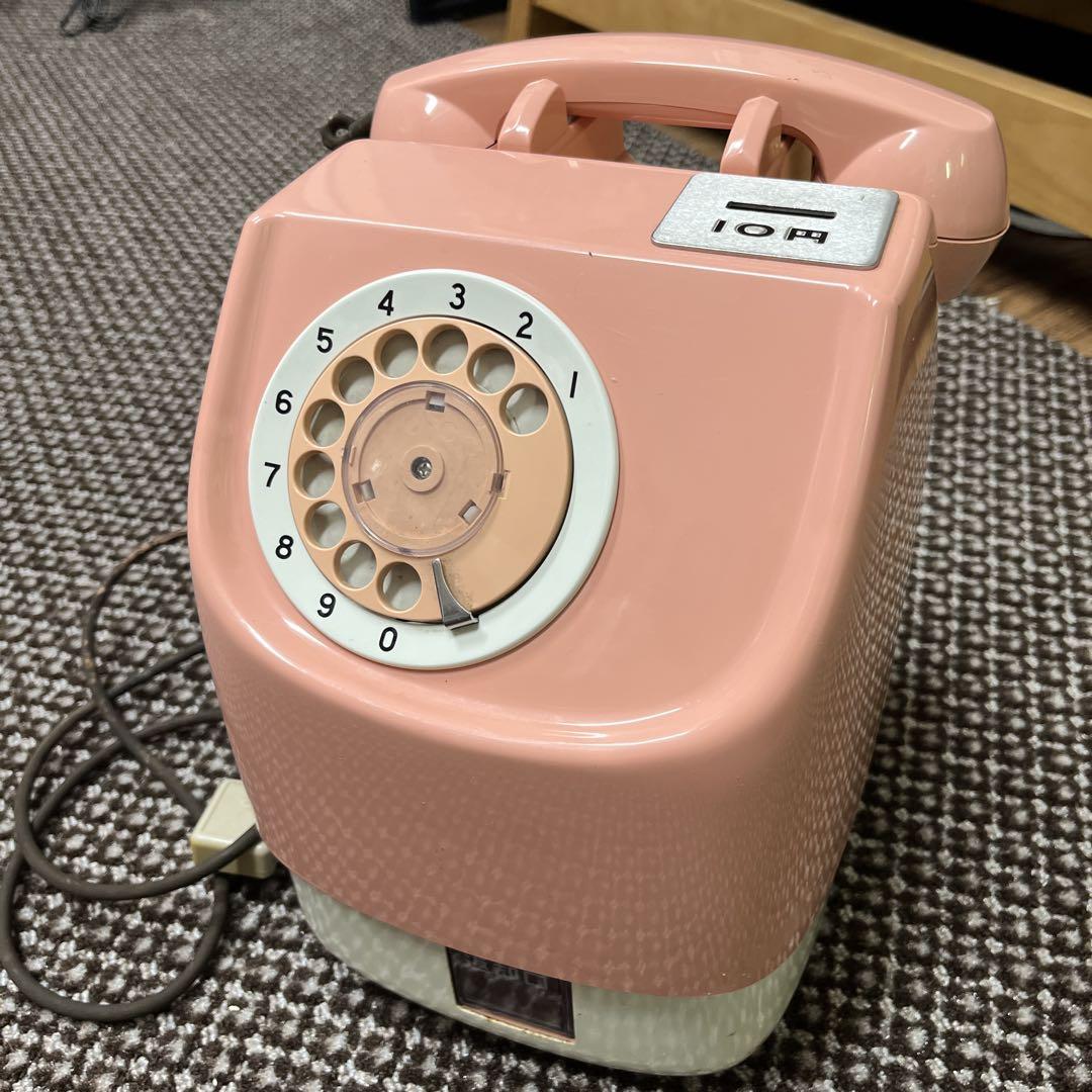 【アンティーク】CROSLEY ピンク ダイヤル式公衆電話 レトロ アンティーク ダイヤル式電話 ピンク 公衆電話 - メルカリ