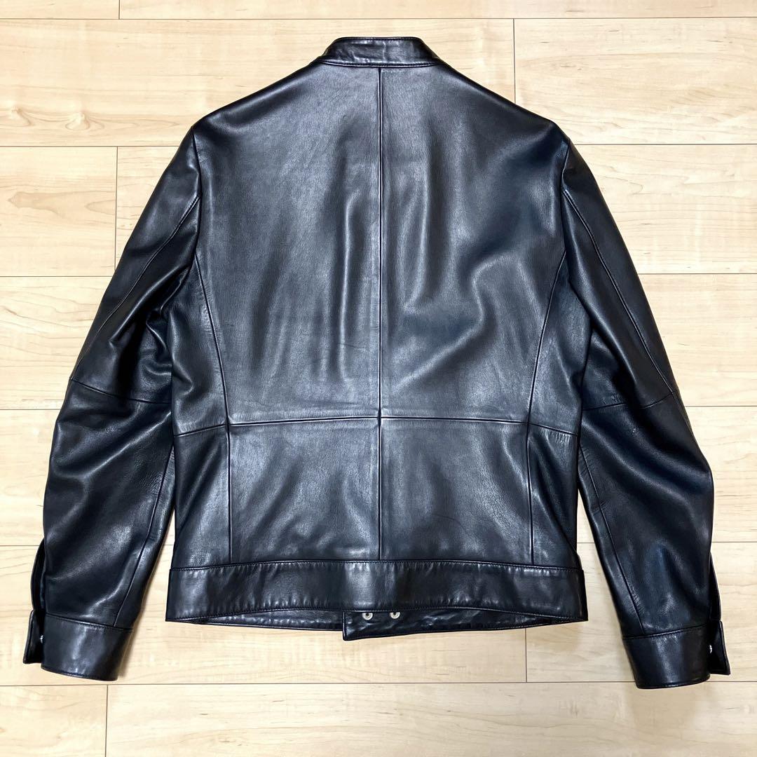 COMME CA MEN コムサメン ライダース レザージャケット 黒 Sサイズ