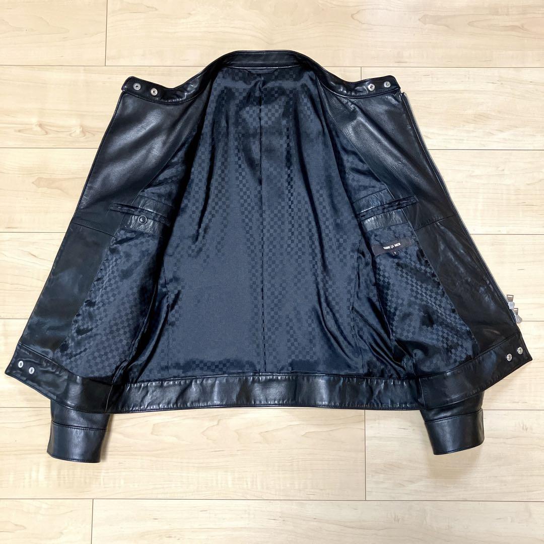 COMME CA MEN コムサメン ライダース レザージャケット 黒 Sサイズ