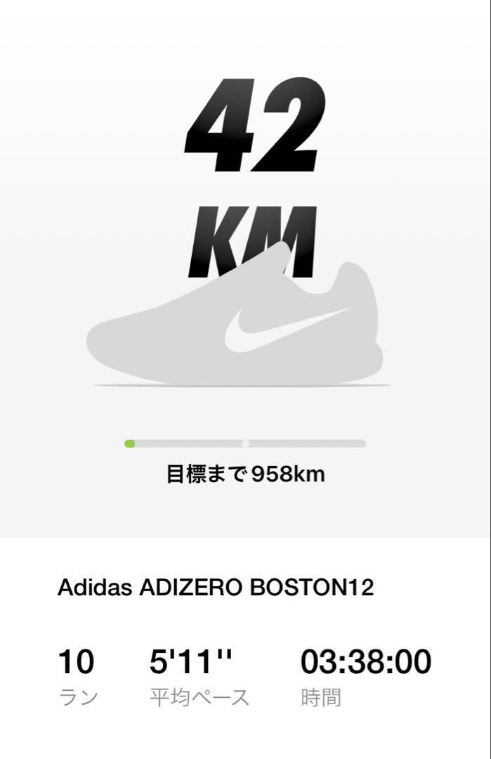 ADIZERO BOSTON 12 ボストン12 25.5cm 走行距離42㎞