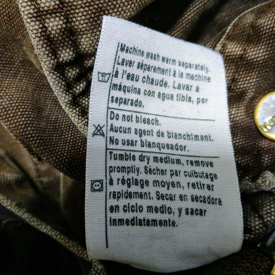 W34 L32 Carhartt ダブルニー ダック生地 革タグ オーバーオール