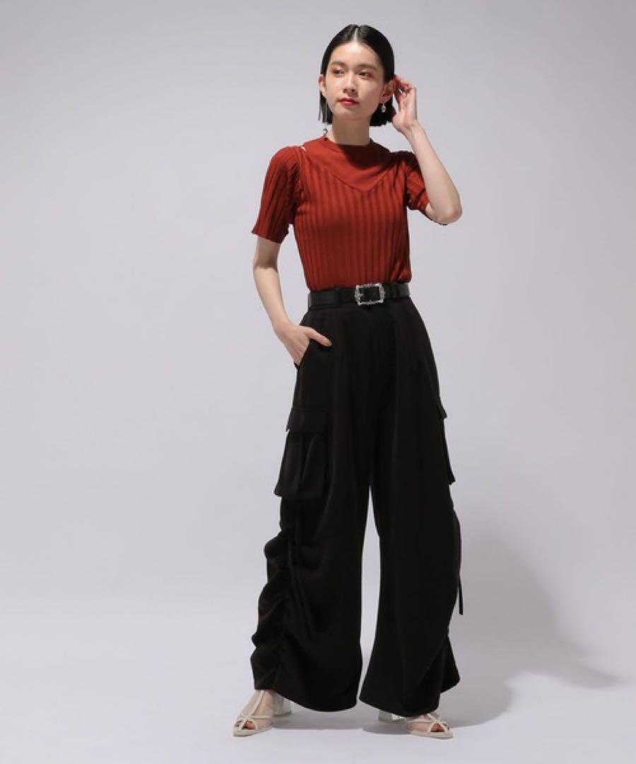 【美品】HARE 2WAYギャザーカーゴパンツ　ブラック　トロミ