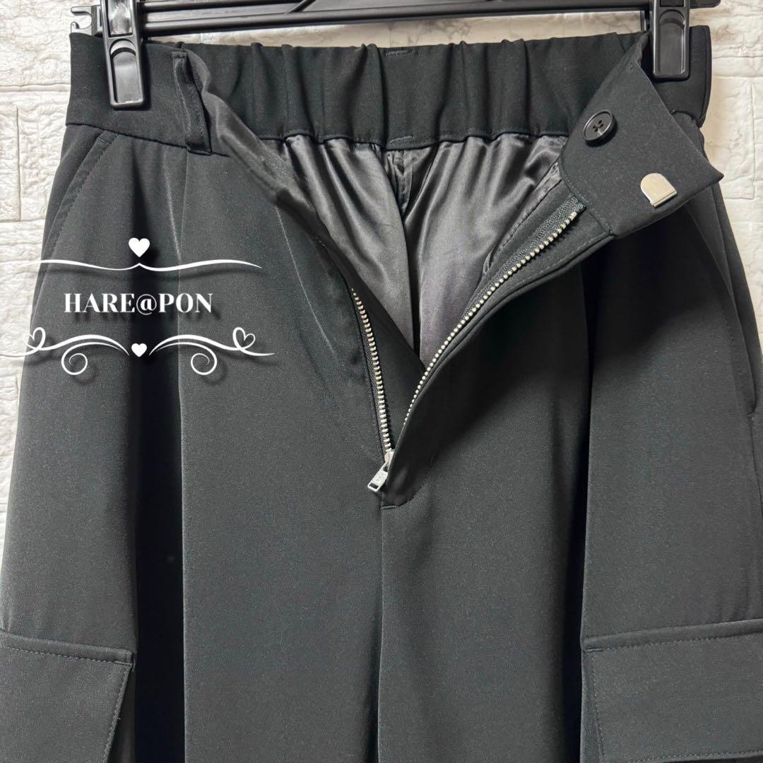 【美品】HARE 2WAYギャザーカーゴパンツ　ブラック　トロミ