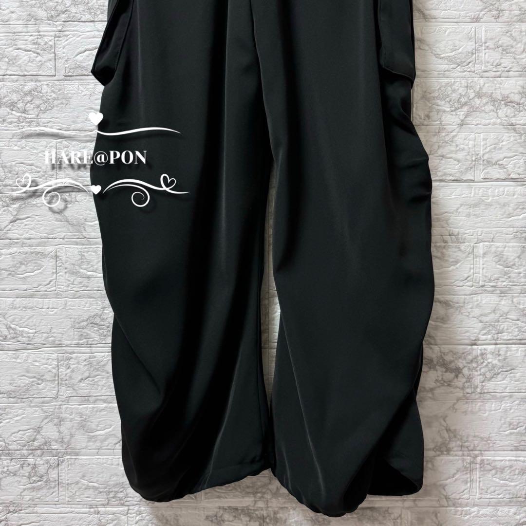 【美品】HARE 2WAYギャザーカーゴパンツ　ブラック　トロミ