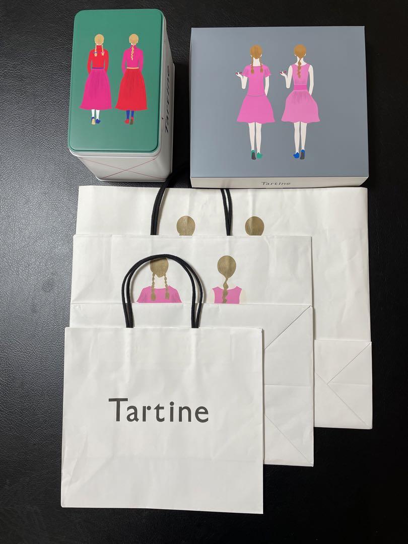 【Tar t i ne】ブランド洋菓子の包装紙、化粧箱、缶10点