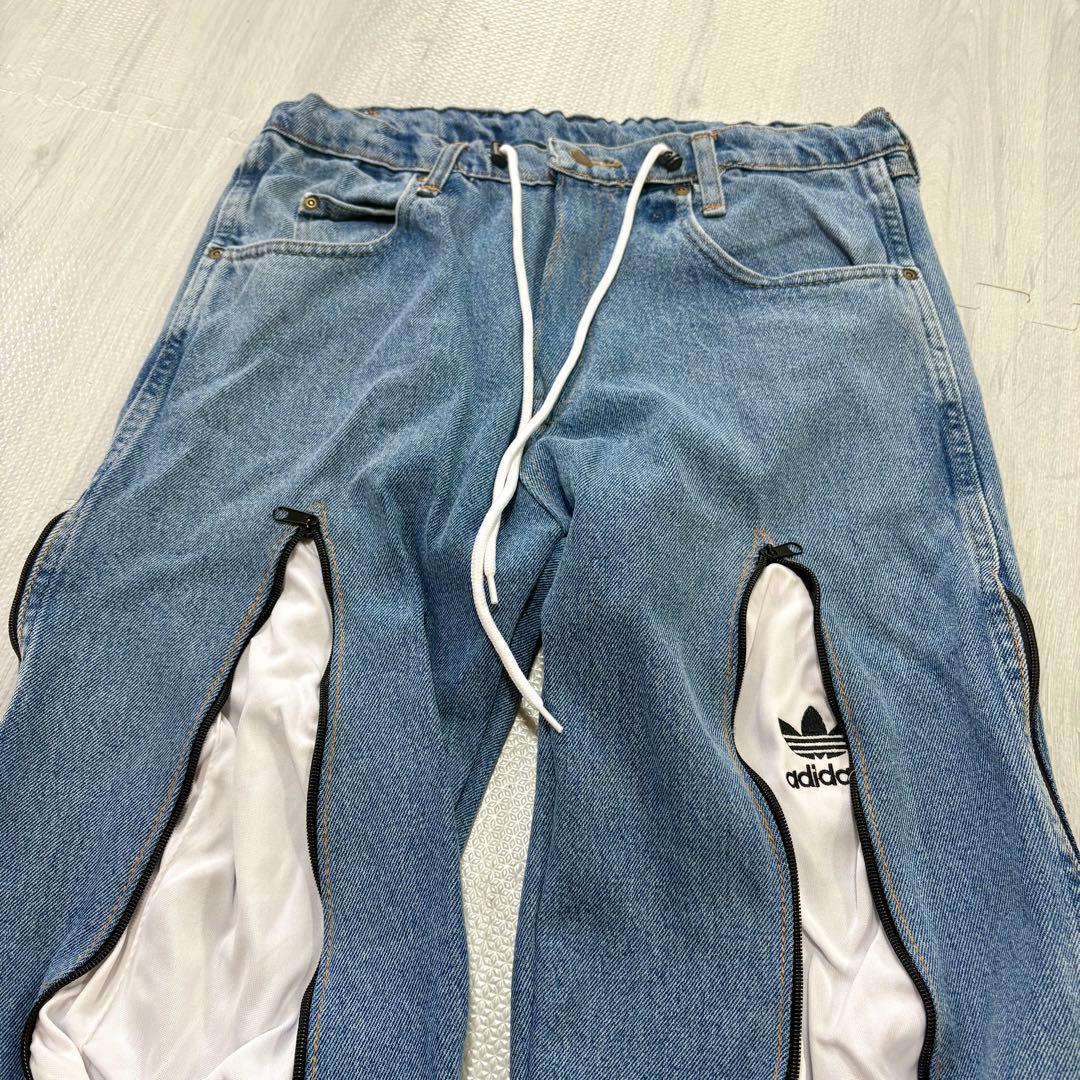 アディダス adidas リメイク デニム フ ブーツカット バギー 白 SIZE adidas DECORATOM_COM_BR