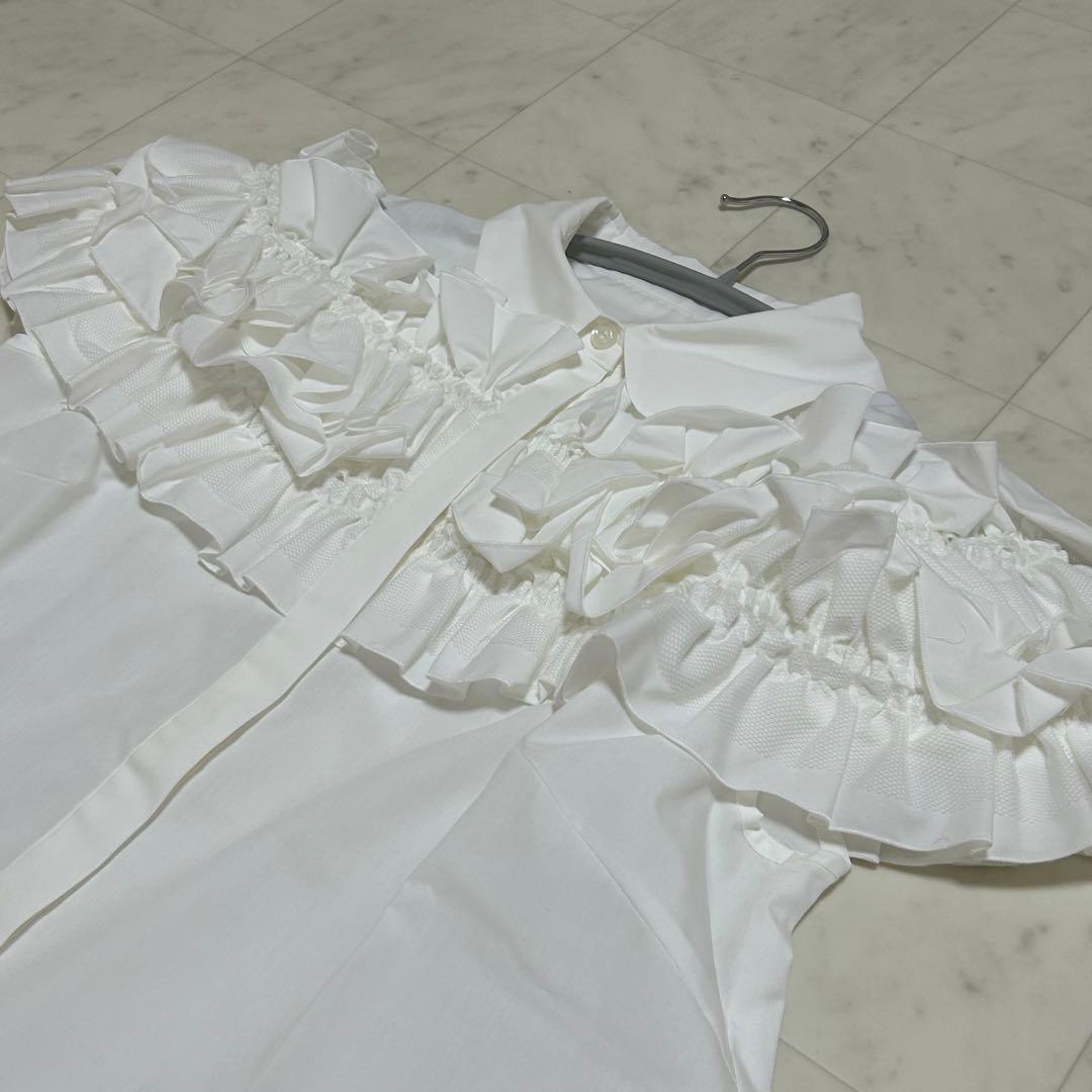 新品未使用✨ TREFLE+1 ブラウス フリル チュール ホワイト Free