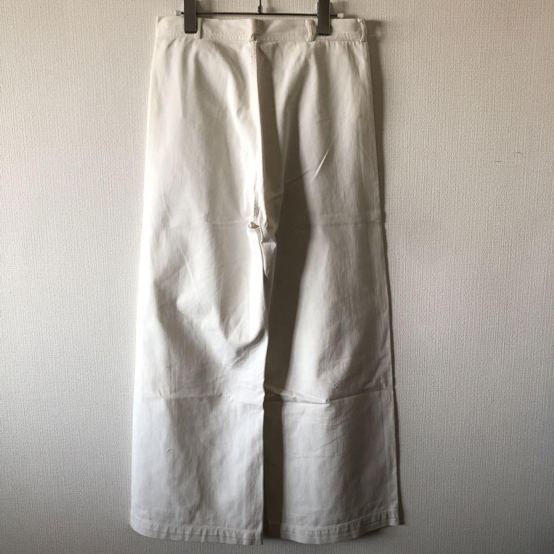 40s US Navy USN ホワイトセーラーパンツ ステンシル 巻パンツ