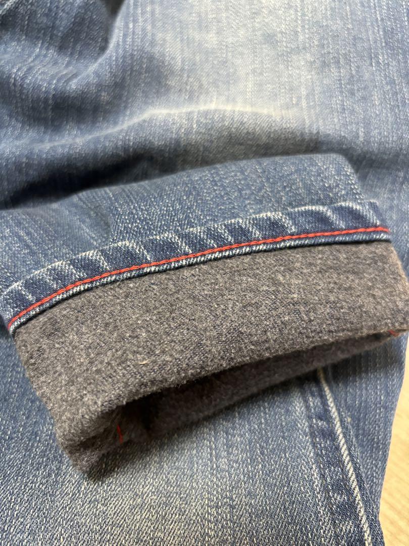 denimdungaree×GRAMICCIダメージ加工ストレッチ裏起毛パンツ