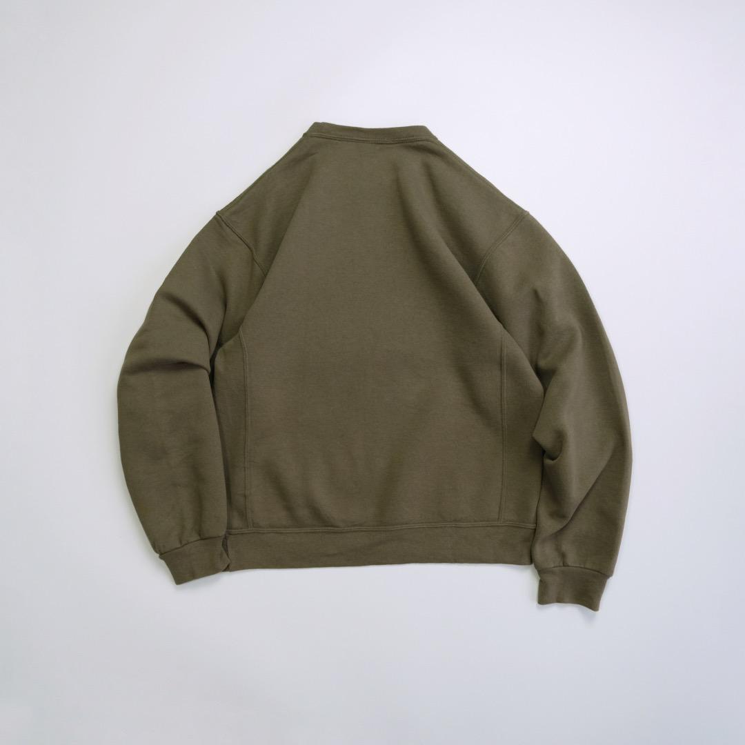 ラッセルアスレチック　刺繍ロゴ　馬　スウェット　トレーナー　オリーブ　M 古着 ラッセルアスレチック 刺繍ロゴ 馬 スウェット トレーナー