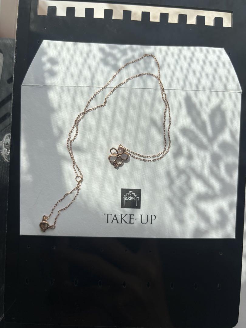 TAKE-UP ネックレス K10PG ローズクォーツ