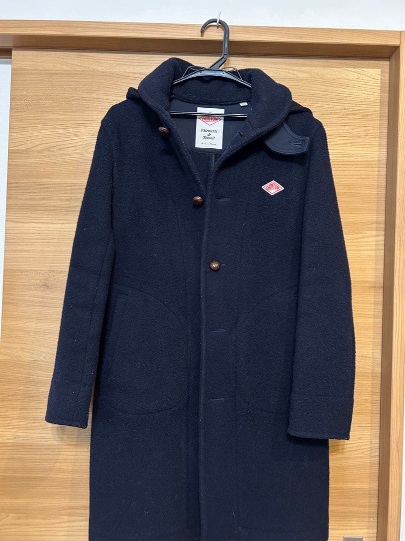 DANTON ネイビー フード付きコート DANTON フード付きロングコート ネイビー - メルカリ