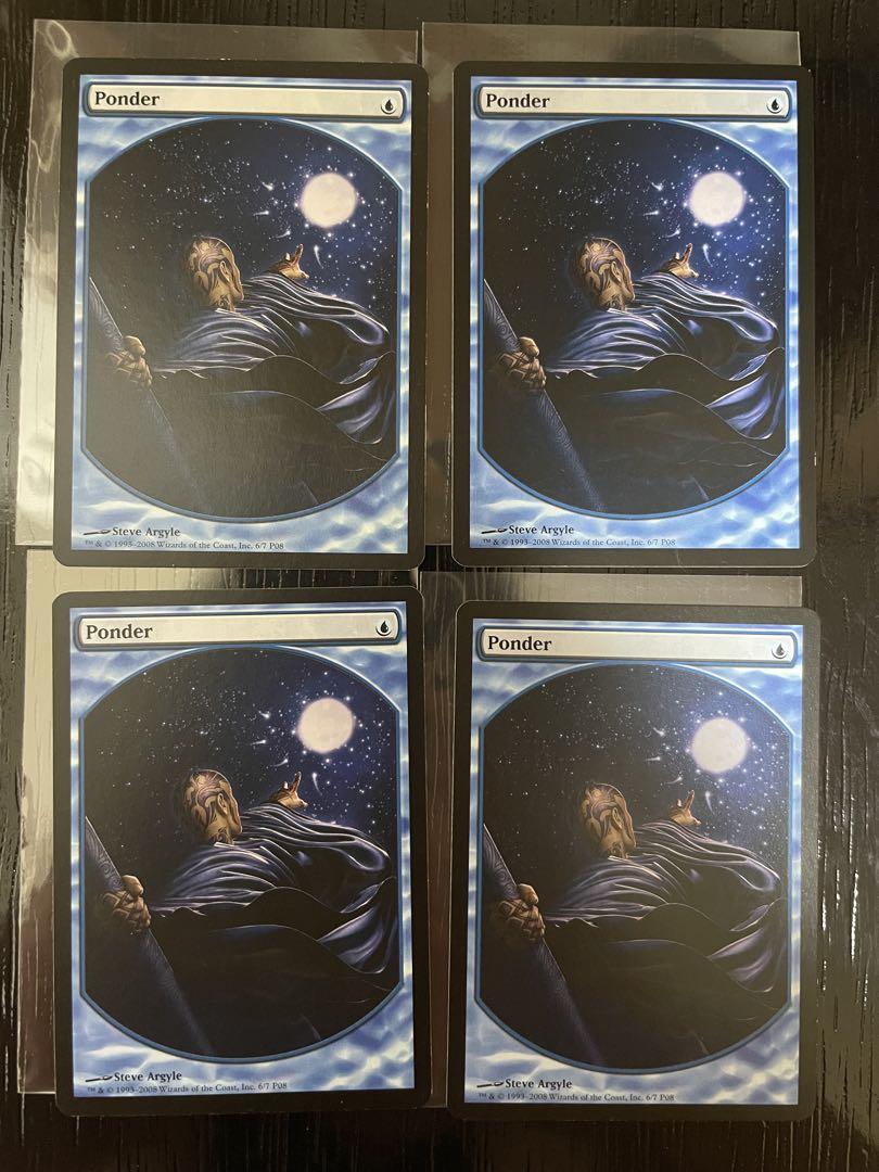 MTG　思案　ponder 4枚セット 報奨プログラム テキストレス