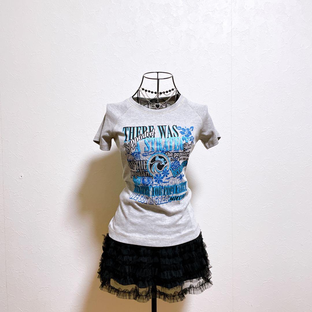 Tシャツ ピチT ハイビスカス 平成ギャル y2k サーフ フェアリー