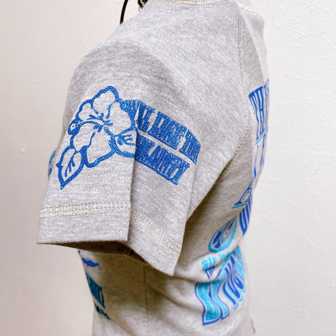 Tシャツ ピチT ハイビスカス 平成ギャル y2k サーフ フェアリー