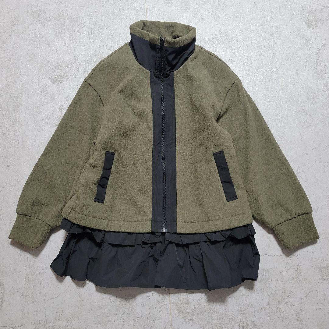 イシカワラボ 異素材フリル切替フリースジャケット SIZE