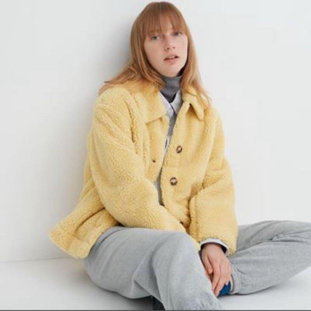 UNIQLO（ユニクロ）ボアフリースジャケット 黄色 Mサイズ - メルカリ