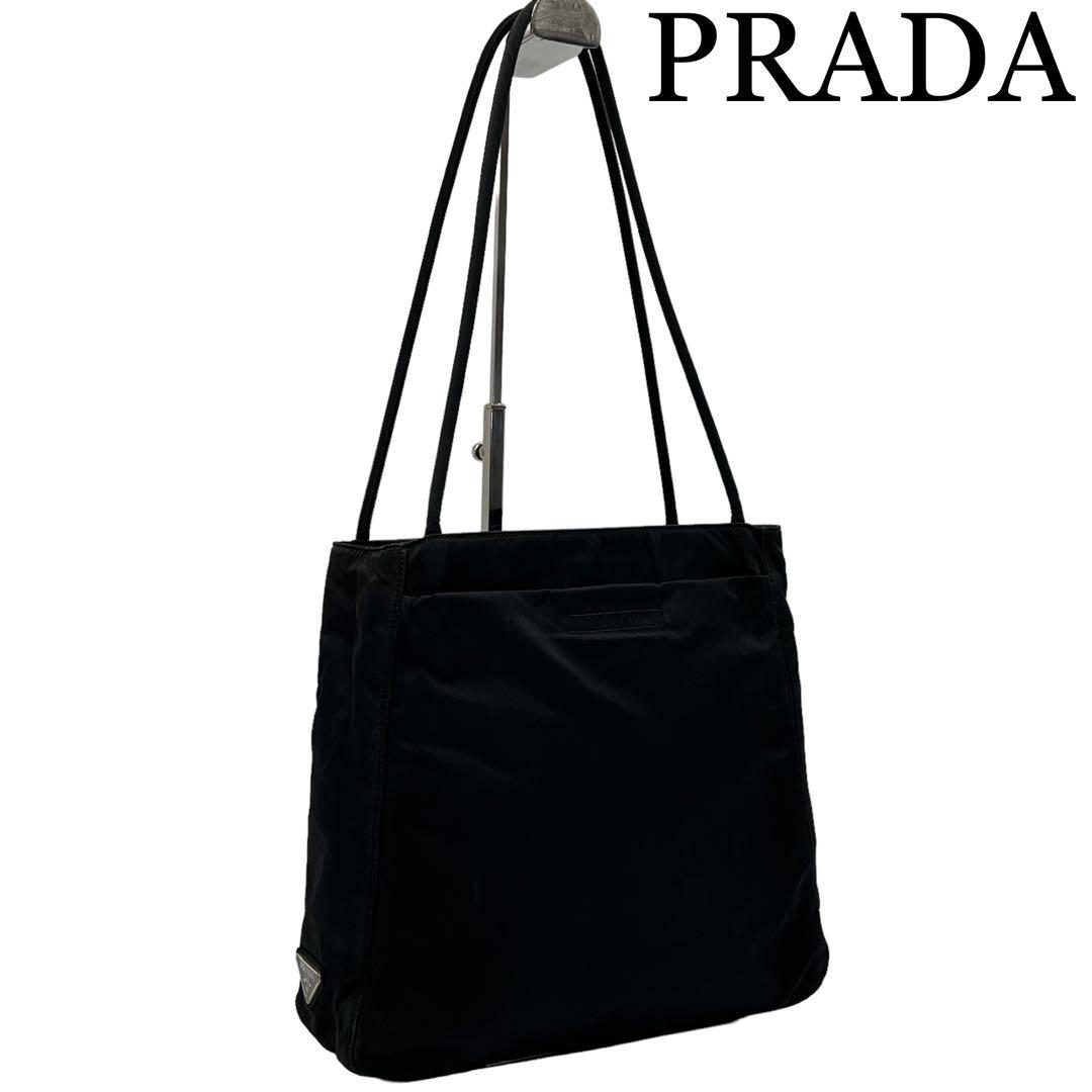 【美品】PRADA プラダ　トートバッグ　肩掛け　ワンショルダーバッグ　三角ロゴ若干の誤差はご容赦ください